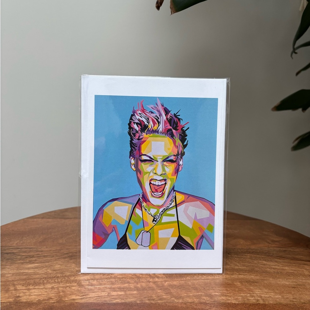 PINK Vibrant Multicolor Pop Art Portrait Print